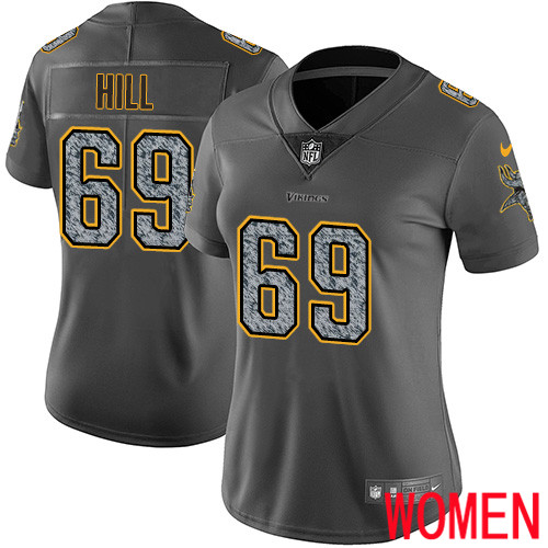 Minnesota Vikings #69 Limited Rashod Hill Gray Static Nike NFL Women Jersey Vapor Untouchable